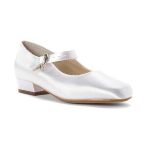 Touch Ups Jill White Ballet Flats Satin Size 10M NEW IN BOX Girls Mary Jane